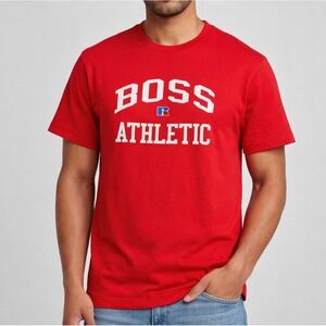 BOSS x Russell Athletic BOSS ATHLETIC Red Logo T-Shirt‎ Mens XL
